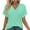 Mint Green, variant on ZKCCNUK Plus Size Tops for Women Short Sleeve V Neck Tops with Side Shirring Loose Fit Shirts