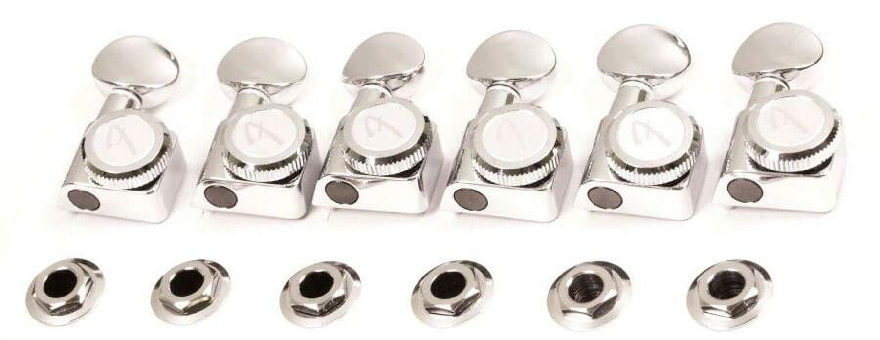 Fender® American Deluxe Locking Chrome Tuners (6)~Vintage Buttons~"F" Logo~New