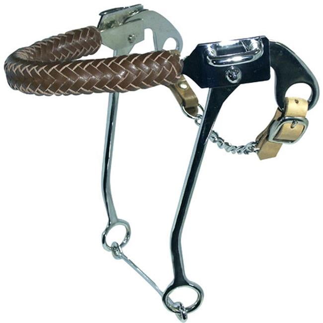 240713 Braided Leather Nose Hackamore with Curb Chain Walmart