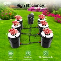 Hydroponics Grow System Kit 7 Buckets 5 Gallon Recirculating Deep Water Culture for Garden, Balcony