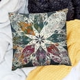 thumbnail image 2 of BANET  Ethnic Decorative Throw Pillow Case, Vintage Style Oriental Composition with Mandala Flowers and Peacock Feathers, Couch Bedroom Living Room Cushion Cover 18x18in, 2 of 5