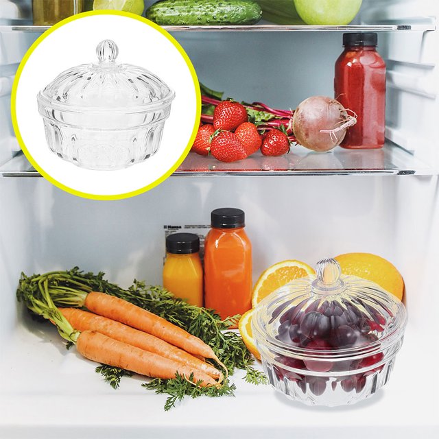 OULII Multipurpose Candy Storage Clear Sugar Bowl with Lid Transparent 1Set