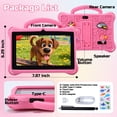 thumbnail image 2 of JoyStone Kids Tablet 7 inch Android 14, 2GB RAM+32GB ROM, Fun Cartoon Case, Parental Control, Dual Camera, WiFi Bluetooth, Educational Tablet for Toddlers, Pink, 2 of 11