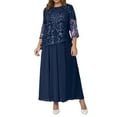 thumbnail image 2 of Robes pour Femmes Mode Décontractée Dentelle Broderie Patchwork Robe Mi-Longue Robe Robes, 2 of 5