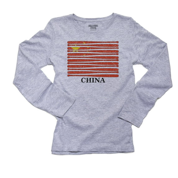 China Baseball Classic - World Vintage Bats Flag Women's Long Sleeve Grey T-Shirt