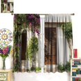 thumbnail image 3 of Italian Scenery Curtain, Old Courtyard Rome Italian Coffee Chair City Historic House On The Street, Living Room Bedroom Curtain Set 2 Panels,84x84 Inches, Style-2, 3 of 5