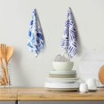 thumbnail image 5 of Blue Floral Leaves Boho Kitchen Towels Dish Towels Set of 2,Blue Stripes Hand Towels 18x26 Inch Drying Dishcloth, Kitchen Tea Towel Home Decorations., 5 of 6