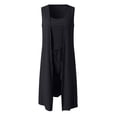 thumbnail image 4 of 2025 Conjunto de 3 piezas para mujer: abrigo sin mangas acanalado, chaleco y pantalones cortos, color liso, ropa informal/de fiesta, tallas S-XXL, 4 of 5
