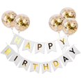 thumbnail image 1 of Decoración de pancarta de feliz cumpleaños, globos de feliz cumpleaños y 5 globos de confeti, pancarta de feliz cumpleaños, decoración de fiesta de cumpleaños de helio para niña y niño (bandera blanca, 1 of 5