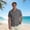 Dark Gray, variant on Men's Solid Color Cotton-Linen Blend Short Sleeve Camp Collar Button Down Casual Shirt with Chest Pocket Breathable Summer Streetwear Regular Fit Outing Top Khaki L