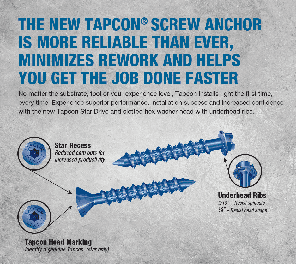 ITW & Ramset Red Head 3171407V2 0.18 x 1.75 in. Tapcon Anchor Screw, Pack of 100