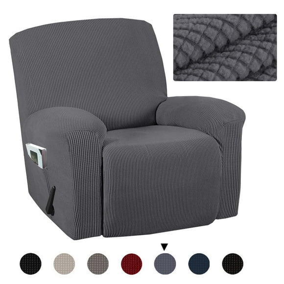 Washable Thickened Armchair Wing Chair Slipcover Recliner Chair Slip Cover Stretch Sofa Protector w/ Pocket