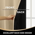 thumbnail image 4 of Homi Drapes 100% Blackout Lined Curtain Triple Pinch Pleat Thermal Insulated Room Darkening Spill Proof Machine Washable Window Treatment Panels (1 Panel, 72x63, Beige), 4 of 8
