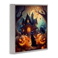 thumbnail image 3 of Stupell Industries Cottage Haunted House & Black Cat Gray Framed Giclee Art, 17 x 17, by Alina Georgescu, 3 of 8