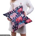 thumbnail image 5 of Ambesonne Ethnic Fabric by the Yard Upholstery, Elephants Geometric Motifs, 3 Yards, Dark Pink Navy Blue, 5 of 5