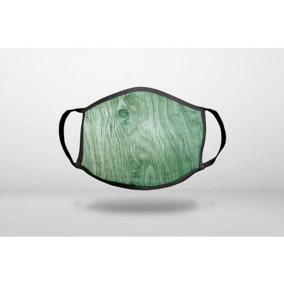 Green Weathered Wood Grain Print - 3-Ply Reusable Soft Cloth Face Covering, Unisex, Cotton Inner Layer