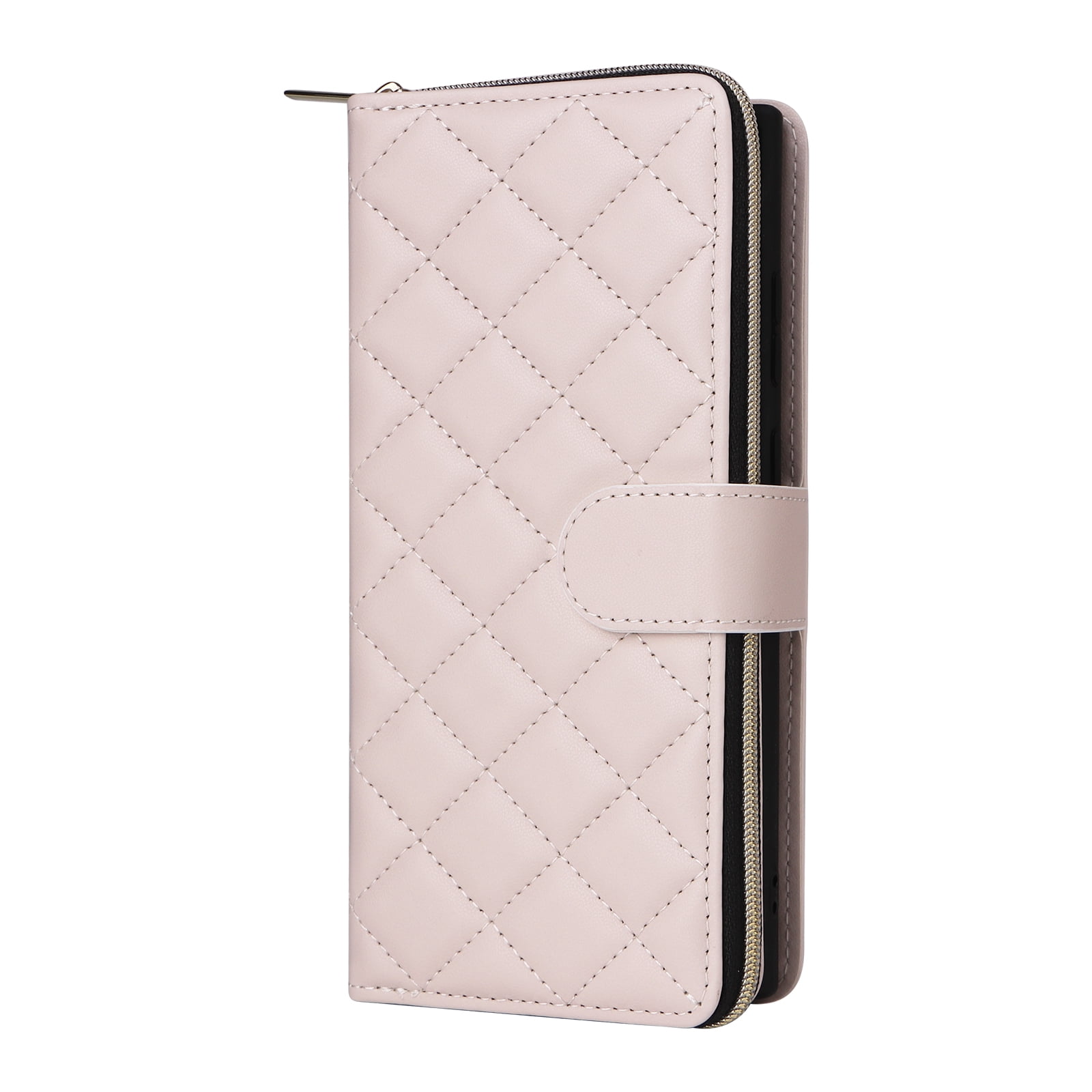 Compatible for Samsung Galaxy S24 Ultra Wallet Case, Crossbody Strap PU Leather Folio Phone Cover, Zipper Handbag Purse with Card Holder Lanyard Flip Stand for Samsung Galaxy S24 Ultra, Beige