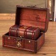 thumbnail image 2 of OOKWE Antique Vintage Wooden Treasure Chest Box Decorative Wood Jewelry Storage Trunk Box with Metal Lock for Pirate Jewelry Keepsake Women Gifts, 2 of 10