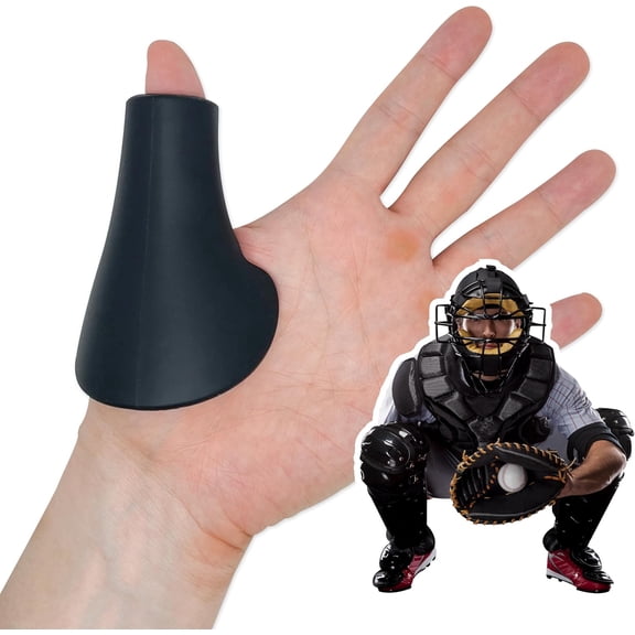Catcher's Thumb Guard for Baseball & Softball in 2 Sizes (Adult/Youth) - Protective Shield Catching Aid Glove Padding Accessory Gear Protector for Palm Hand & Sting Prevention