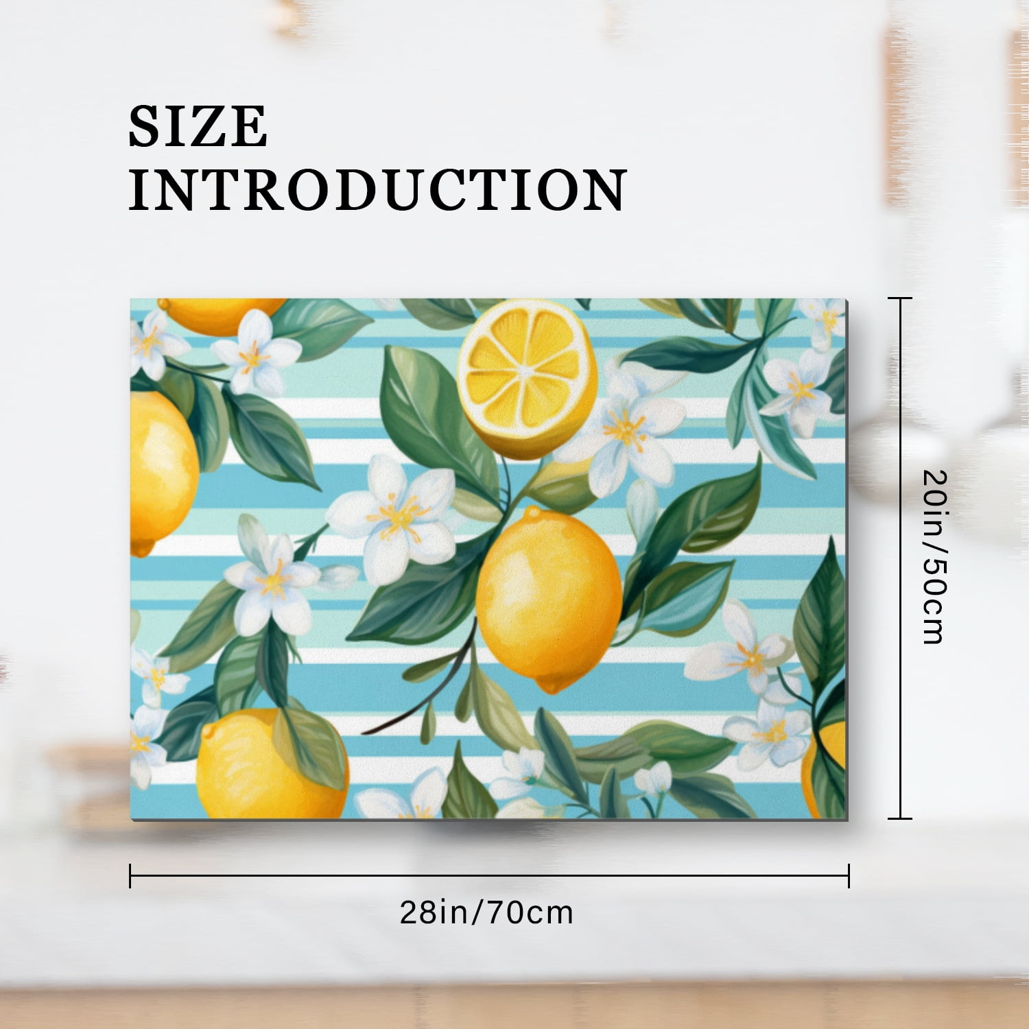 Decorative Stove Top Covers, Fruit Lemon and Flowers, Heat Resistant Ceramic Cooktop Cover, Glass Induction Cooktop Protector mat, Non-slip Foldable Decoration pad for Kitchen RV (28×20 Inch)