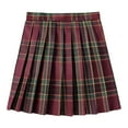 thumbnail image 4 of Plaid Skirt Women Casual Mini Pleated Skirt High Waist A Line Tartan Skirt Relaxed Fit Spring Fall Red XXL, 4 of 4