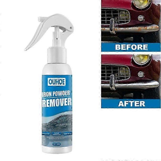 Spray para eliminar óxido de automóviles, removedor de polvo de hierro, spray para eliminar óxido de automóviles, limpiador de pintura de metal, spray para disolver el óxido en el metal, 1 pieza