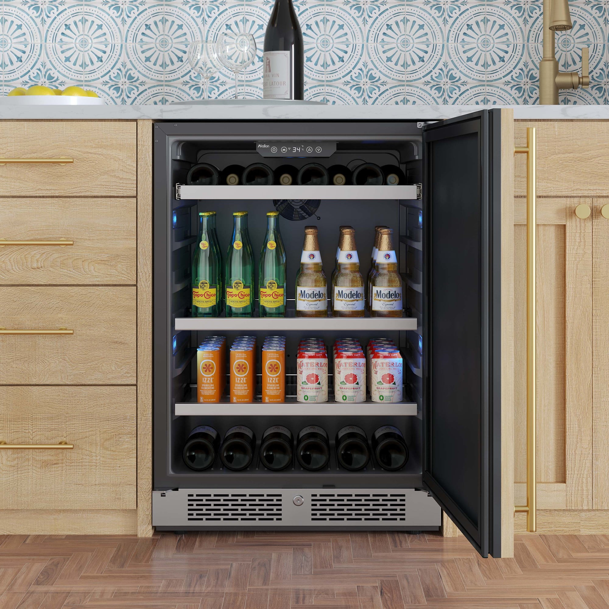 Avallon Awbc242rh 24" Wide 14 Bottle Capacity And 82 Can Capacity Right Hinge Wine And