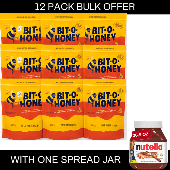 Bit-O-Honey Honey and Almond Chewy Taffy Candy 11.5 oz. Lay Down Bag