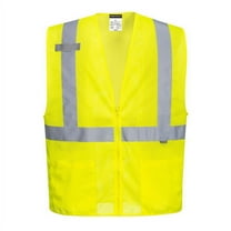 Portwest UC493 Economy Mesh Zipper Safety Vest Yellow, 4X-Large