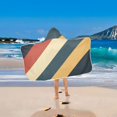 thumbnail image 2 of Yayeee Kids Hooded Towels Toddler Soft Absorbent Beach Bathing Wrap 50" x 23.5", Beige Stripes, 2 of 5