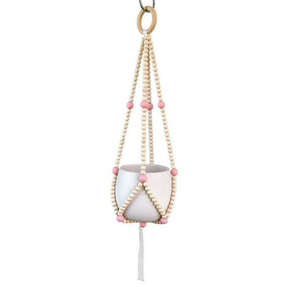 Macrame Plant Hanger-Outdoor Indoor Hanging Planter Holder/Hanging Basket Flower Hangers Cotton Rope with Bead for Home Decor