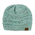 thumbnail image 1 of C.C Trendy Warm Chunky Soft Stretch Cable Knit Beanie Skully, Confetti Mint, 1 of 3