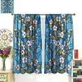 thumbnail image 3 of Stained Glass Curtains Floral Flower Curtain with Rod Pocket for Bedroom Living Room Home Decor Drapes Thermal Insulated Window Treatments 26"W x 45"L (Pack of 2), 3 of 6