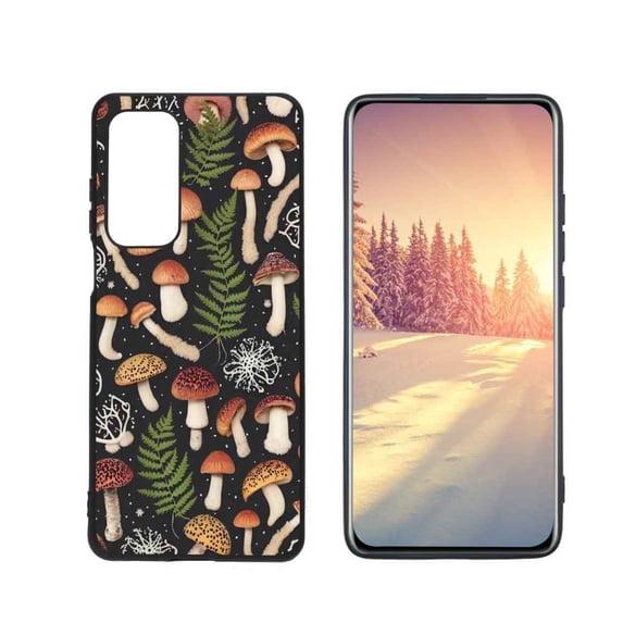 Mushroom-forest-aesthetic-1 Phone Case, Degined for Motorola MOTO Edge 5G UW Case Men Women, Flexible Silicone Shockproof Case for Motorola MOTO Edge 5G UW