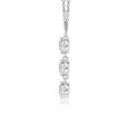 thumbnail image 2 of ANGARA Natural 0.35 Ct. Diamond Three Stone Pendant Necklace in 14K White Gold for Women with 18 Inch Chain, 2 of 7