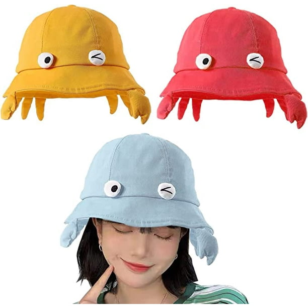 Baby Sun Hat UV Protection Beach Fishing Hat Bucket Hats for Girls Boys 2-6  Years Old Pack of 2（Color random）