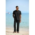 thumbnail image 4 of COOFANDY Men Linen Sets Outfits 2 Piece Casual Henley Shirts Casual Yoga Pants Set Hawaiian Beach Outfit, 4 of 9