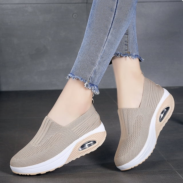 Willtoo Chaussures Orthopédiques Décontractées pour Femmes Soutien de la Voûte Chaussures de Course Respirantes à Enfiler Antidérapantes Chaussures de Randonnée Maille Extensible Confort 2026 Nouvelles Chaussures en Mousse