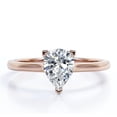 thumbnail image 1 of JeenMata Anillo Clásico Corte de Pera de 1 Quilate, Engaste en Garras, Estilo Solitario, Chapado en Oro Rosa de 18 K sobre Plata, 1 of 5
