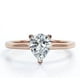 thumbnail image 1 of JeenMata Anillo de Compromiso Solitario Clásico de Talla Pera de 2 Quilates Baño de Oro Rosa de 18 K sobre Plata, 1 of 6