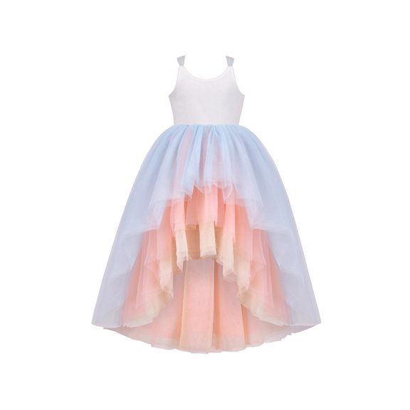 Girls Dress Multicolor Layered Pleated Tulle Dance Wedding Pageant Party 4 Years