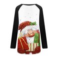 thumbnail image 5 of Camiseta de manga larga con cuello redondo y estampado navideño para mujer Pompotops qwe24238, 5 of 5