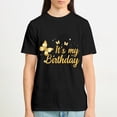 thumbnail image 5 of It's My Birthday Shirt Butterfly Men's T-Shirt, OdeJous Funny T-Shirt Black, S, 5 of 5