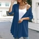 thumbnail image 5 of Top de encaje color crema,Cárdigan de manga 3/4 para mujer, suéter informal abierto, mezcla de poliéster suave, para usar en casa, sopatenor, 5 of 9