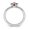 thumbnail image 2 of 925 Sterling Silver Stackable Expressions Rhodium Garnet Cross Ring Size: 6; for Adults and Teens; for Women and Men, 2 of 5
