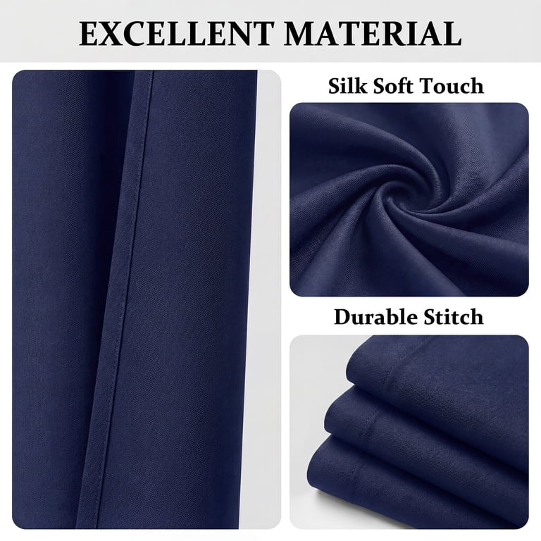 Cshidworld Blackout Curtains Set Of 2 42" x 63" Navy Blue photo 4