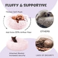 thumbnail image 4 of Dog Beds for Medium Dogs, Pink Dog Bed with Blanket Attached, Calming Anti-Anxiety Fluffy Dog Bed Washable (20"/26"/35"), 4 of 17