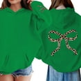 thumbnail image 2 of Long Sleeve Sweatshirts, Kids Graphic Hoodies Girls Casual Hoodies Hooded Sweatshirt for Girls Warm Winter Hoodies Preppy Cute Pullover Soft Fleece Hoodies, Green 130, 2 of 7