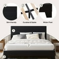 thumbnail image 6 of Einfach Queen Bed Frame, Platform Bed Frame with Panel Upholstered Velvet Headboard, Black, 6 of 7