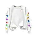 thumbnail image 4 of Lorytime Christmas Womens Crewneck Sweatshirt Oversized Letters Print Fleece Shirt Long Sleeve Pullover Warm Tops, 4 of 9